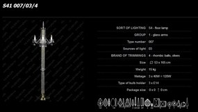 Lampadar 3 brate cristal Bohemia S41 007/03/4