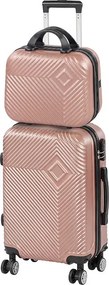 TraveLux Pro VI set valiză rulantă aur roz