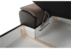 Colţar în formă de U, material textil maro/piele ecologică maro, stânga, EMILY U
