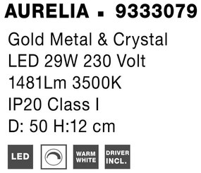 Lustra LED aplicata cristal design elegant AURELIA 29W