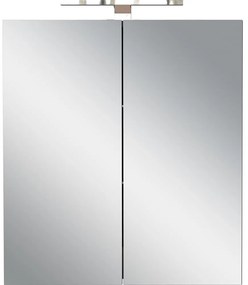 Dulap de baie gri antracit suspendat, cu oglindă 60x71 cm Arcena – Germania