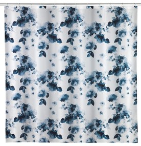 Perdea de duș cu suprafață anti-mucegai Wenko Rose Bleu, 200 x 180 cm