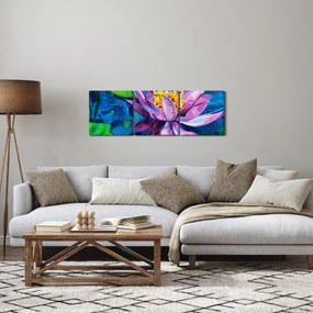 Tablou - Nufăr pe apă (cu ceas) (90x30 cm)