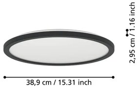 Plafonieră LED de exterior Eglo 901439 ROVITO 18,5W/230V d. 38,9 cm IP44 negru