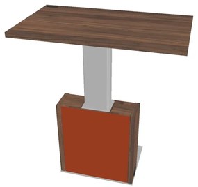 Masă de conferință reglabilă Verno+ S 120 x 70 cm, nuc / portocaliu