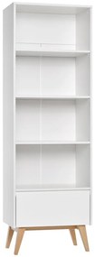Bibliotecă pentru copii Pinio Swing, 65 x 200 cm, alb