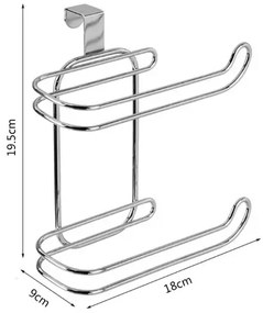 Suport hartie igienica Rea 322752 dublu finisaj crom lucios