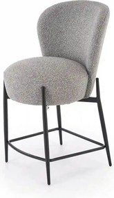 Scaun bar H126, gri/negru, stofa/metal, 57x61x95 cm