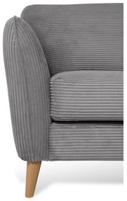 Colțar gri închis cu tapițerie din catifea reiată (cu colț pe partea dreaptă) Paris – Scandic