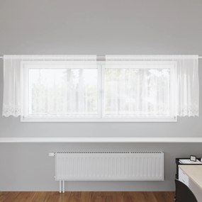 vidaXL Perdele cu perdele Floral Alb 300 x 100 cm Poliester