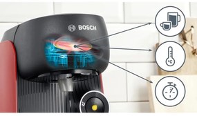 Espressor cu capsule Bosch Tassimo Finesse TAS16B3, 1400W, 3.3 bar, 0.7 litri, Autocuratare, T-Discs, Intellibrew, 70 bauturi, Rosu