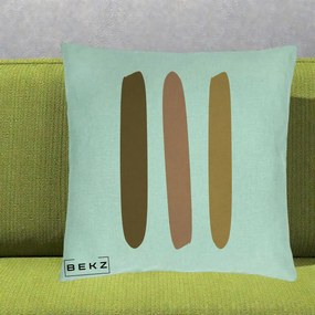 Perna Decorativa Abstract Linii Terracotta, 40x40 cm, Verde Menta, Husa Detasabila, Perna Inclusa, BEKZ®