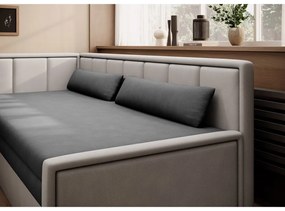 Canapea gri extensibilă/cu spațiu de depozitare cu tapițerie din chenille 214 cm Fulgeo – ELTAP