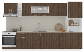 Set haaus V31, Stejar Bronz/Alb, Blat Thermo 28 mm, L 340 cm