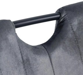 Scaun living gri din catifea cu cadru metalic si spatar ergonomic BUC 204