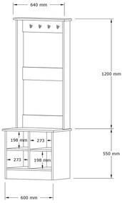 Mobilier Hol Kotati (stejar zafir + alb) . 1093874