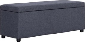 vidaXL Bancă, compartiment de depozitare, gri închis, 116 cm poliester