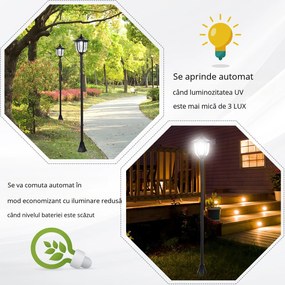 Outsunny Lampa de Extern cu 6 Lumini LED Pornire Automata Impermeabil | Aosom Romania