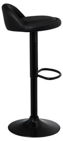 Scaune de bar negre cu înălțime ajustabilă 2 buc. din imitație de piele (înălțime șezut 72 cm) – Casa Selección