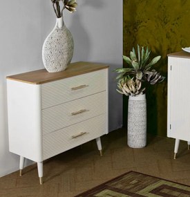 Mauro Ferretti Comoda Din Lemn Alb cm 78X37X80 | Aosom Romania