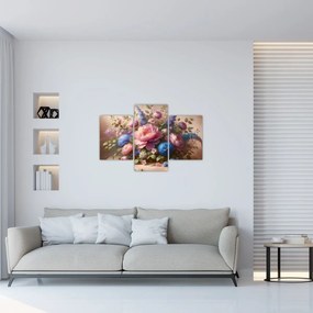 Tablou - Masă plină de flori (90x60 cm)
