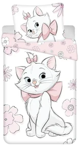 Disney Marie Flowers set de lenjerie de pat 140×200cm, 70×90 cm