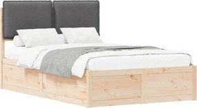 vidaXL Cadru de pat cu tăblie tapițată Gri închis 120 x 190 cm