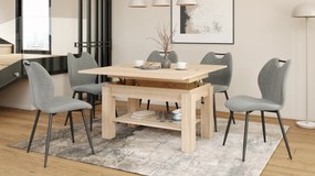 Mazzoni BRAWO Stejar Sonoma - MĂSUȚĂ DE CAFEA CU BLAT EXTENSIBIL ȘI RIDICABIL MASĂ CU RAFT