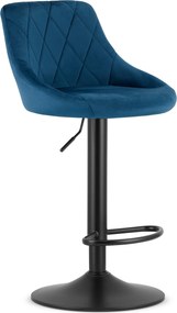 OFERTA Scaun bar Velvet KAST albastru cu picior negru II. calitate