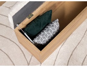 Bancă gri deschis/în culoare naturală Kumo – Bobochic Paris