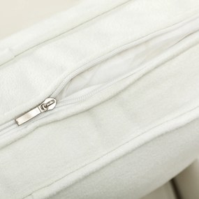 HOMCOM Canapea cu 3 locuri cu perne groase, lemn de cauciuc, acoperiș textil, canapea capitonată pentru sufragerie, birou, dormitor, crem-alb | Aosom Romania