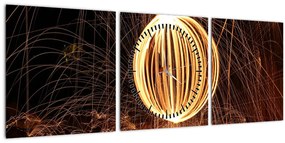 Tablou cu bilă iluminată (cu ceas) (90x30 cm)