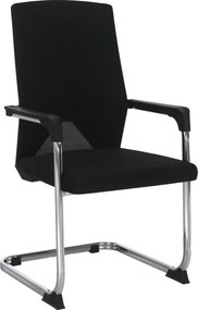 Scaun RAVIL, negru/crom, material textil/metal, 57x60x102 cm