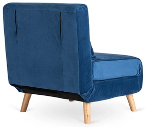 JAKS Fotoliu extensibil Marry velur albastru închis