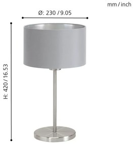 Eglo 31628 - Lampa de masa MASERLO 1xE27/60W/230V