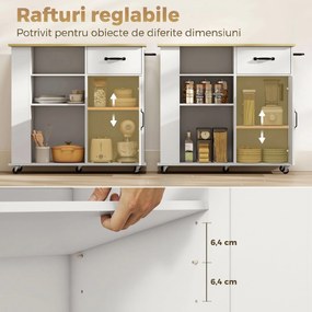 HOMCOM Cărucior mobil multifuncțional pentru depozitare | Aosom Romania