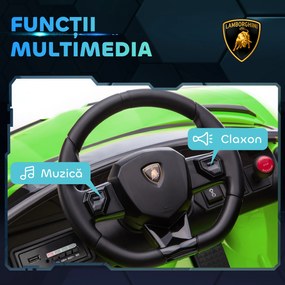 HOMCOM Mașinuță Electrică pentru Copii de 3-5 Ani cu Uși Fluture și Telecomandă, 107,5x63x42 cm, Verde | Aosom Romania