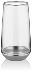 Set 6 Pahare 480 ml, Sticla, GLM0010, Transparent / Argintiu