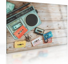 Tablou pe sticlă - Radio retro (70x50 cm)