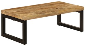 vidaXL Măsuță de cafea, 100x50x35 cm, lemn masiv de mango și oțel