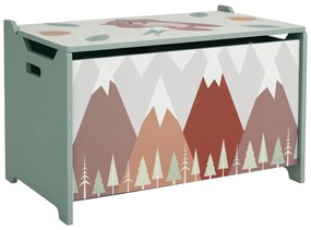 ZONEKIZ Cutie de depozitare, cutie de jucării, capac, design drăguț, Verde | Aosom Romania