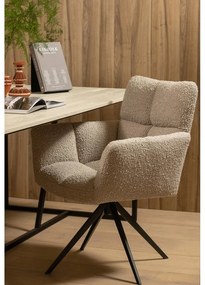 Scaun de sufragerie bej tapițat Vinny – WOOOD