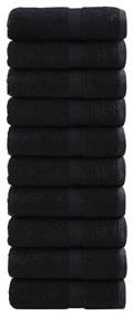 vidaXL Prosoape oaspeți premium SOLUND 10 buc. negru 30x50 cm 600 gsm
