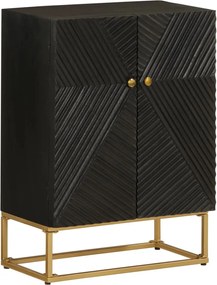 vidaXL Dulap, negru, 55x30x76 cm, lemn masiv de mango și fier