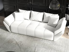 Canapea extensibilă dumonde cu ladă de depozitare si sezut confortabil din spuma high-density, Berlin Euphoria Ivory 250x100 cm