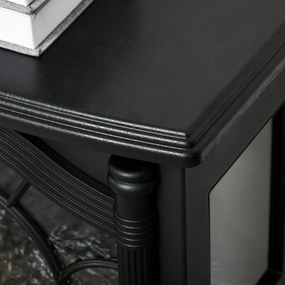 HOMCOM Șemineu Electric 1000W/2000W cu Temperatură Reglabilă Protecție la Supraincălzire 55x31x58 cm Negru | Aosom Romania