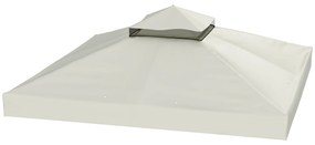 Outsunny 3 x 3 m Ersatzdach pentru pavilion, panza de inlocuire a pavilionului cu gauri de scurgere a apei, UPF30+, Protectie solara, Gri deschis | Aosom Romania