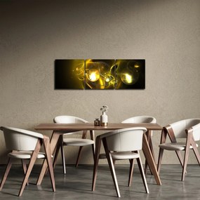 Tabloul abstract cu bile galbene (cu ceas) (90x30 cm)