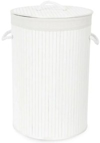 Compactor Coș pentru rufe murdare Bamboo rotund, alb