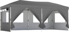 Outsunny Pavilion de grădină 3 x 6 m pop up pavilion pliant reglabil pe înălțime protecție UV50+ montaj ușor gri închis | Aosom Romania